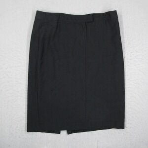 Les Copains Black Viscose Virgin Wool Pencil Skirt Made in Italy Size 48 IT